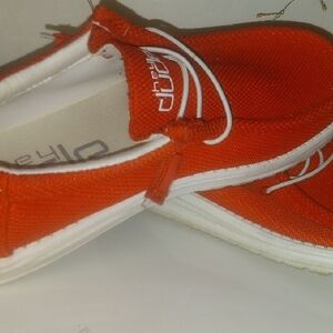 Hey Dude Men's Bright Orange Loafers